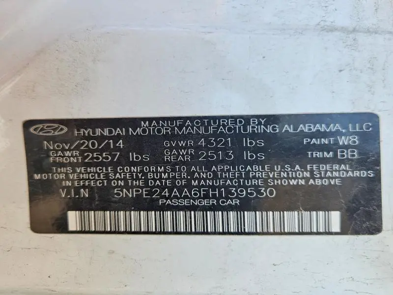 2015 HYUNDAI SONATA   