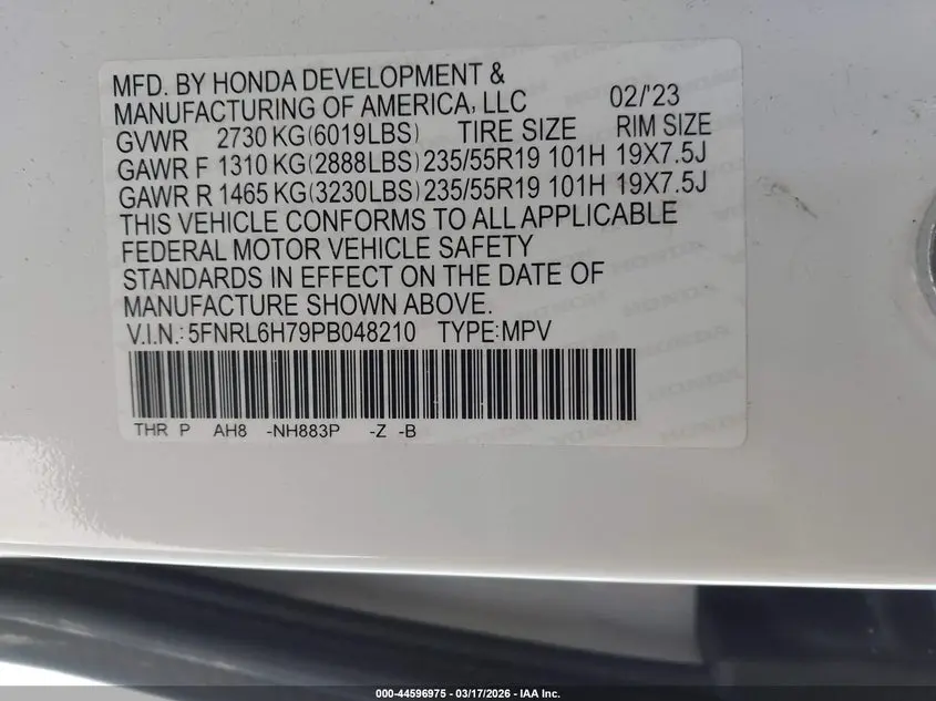 2023 HONDA ODYSSEY SPORT