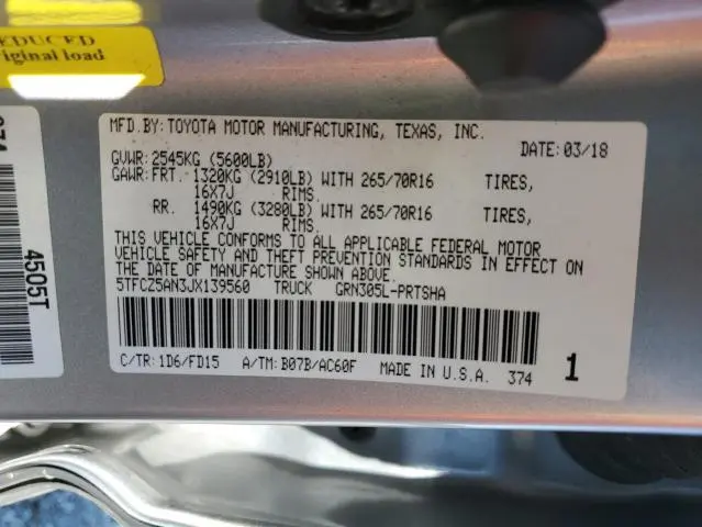 2018 TOYOTA TACOMA DOUBLE CAB  