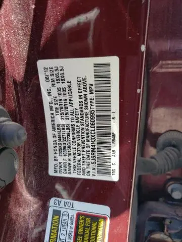 2012 HONDA CR-V LX  