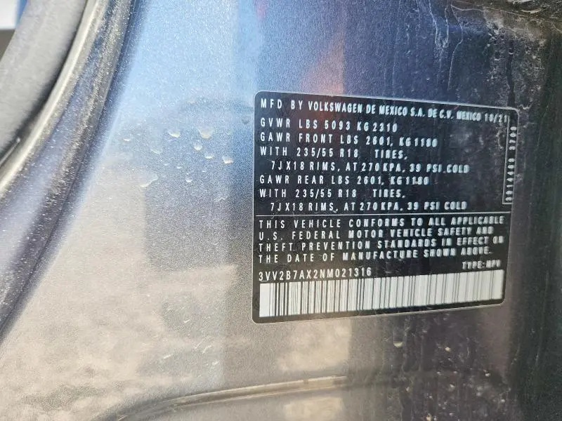 2022 VOLKSWAGEN TIGUAN SE  