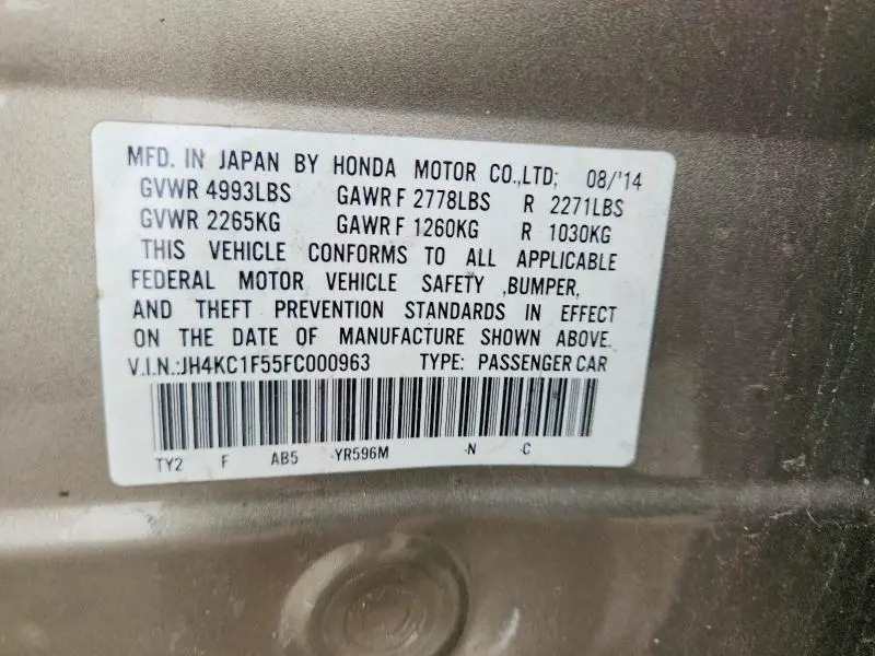 2015 ACURA RLX TECH  