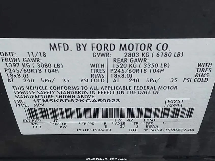 2019 FORD EXPLORER XLT