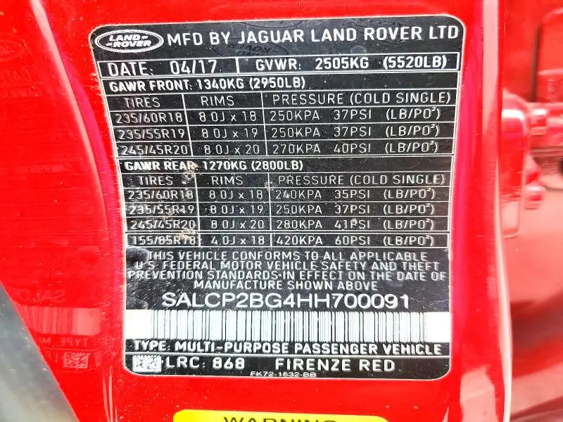 2017 LAND ROVER DISCOVERY SPORT SE  