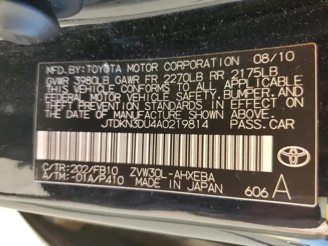 2010 TOYOTA PRIUS   