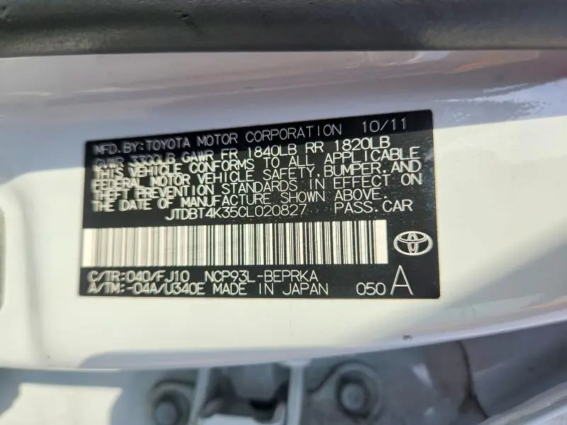 2012 TOYOTA YARIS FLEET  