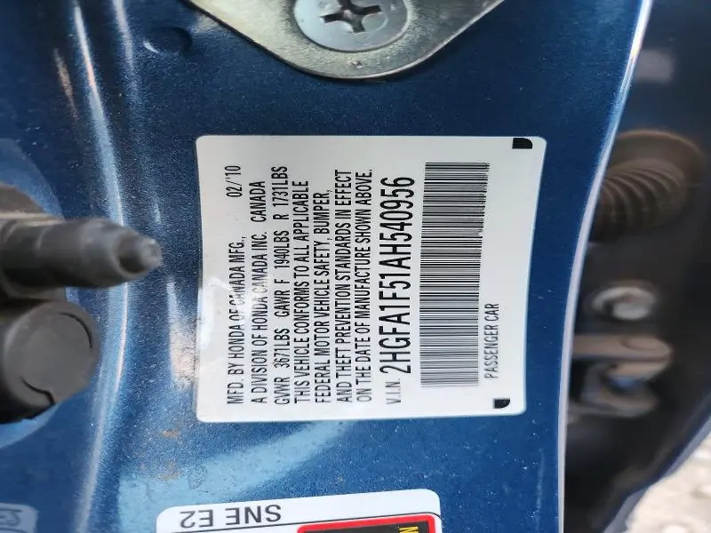 2010 HONDA CIVIC LX  