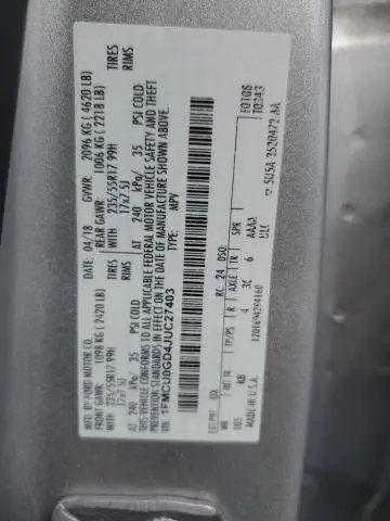 2018 FORD ESCAPE SE  