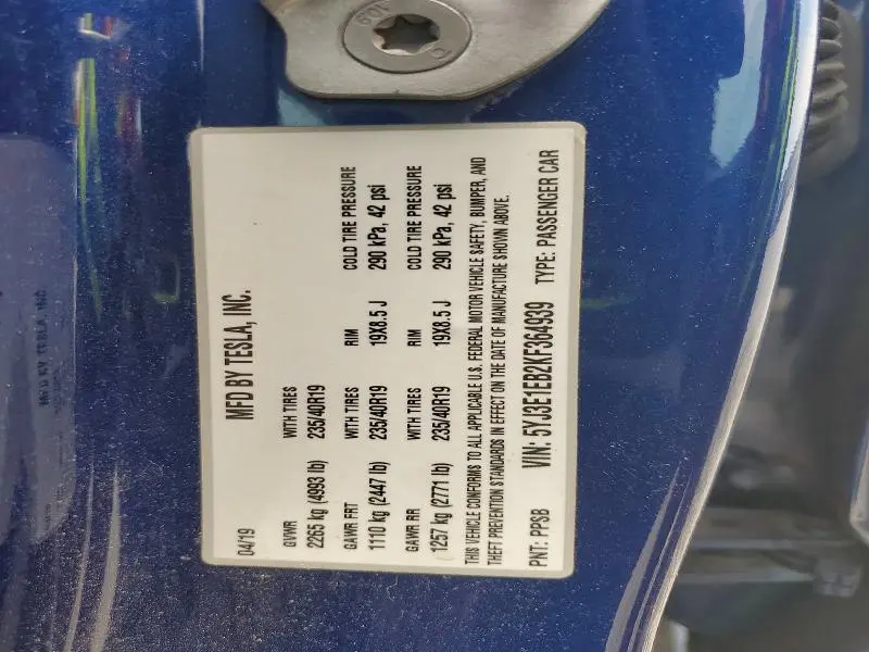 2019 TESLA MODEL 3   
