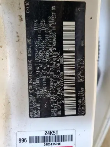 2010 TOYOTA TUNDRA DOUBLE CAB LIMITED