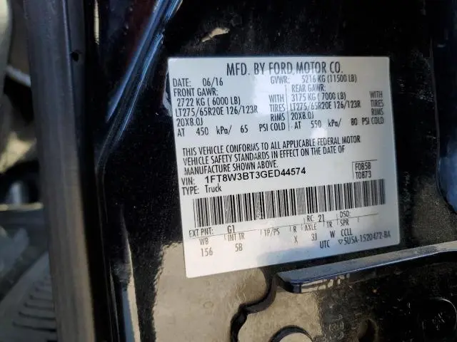 2016 FORD F350 SUPER DUTY  