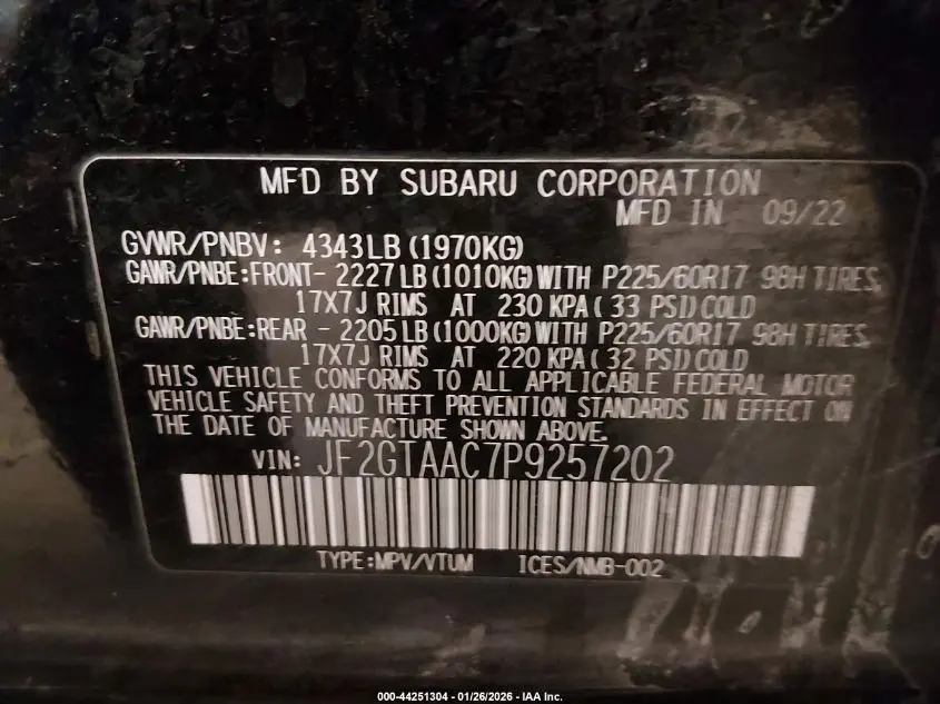 2023 SUBARU CROSSTREK  