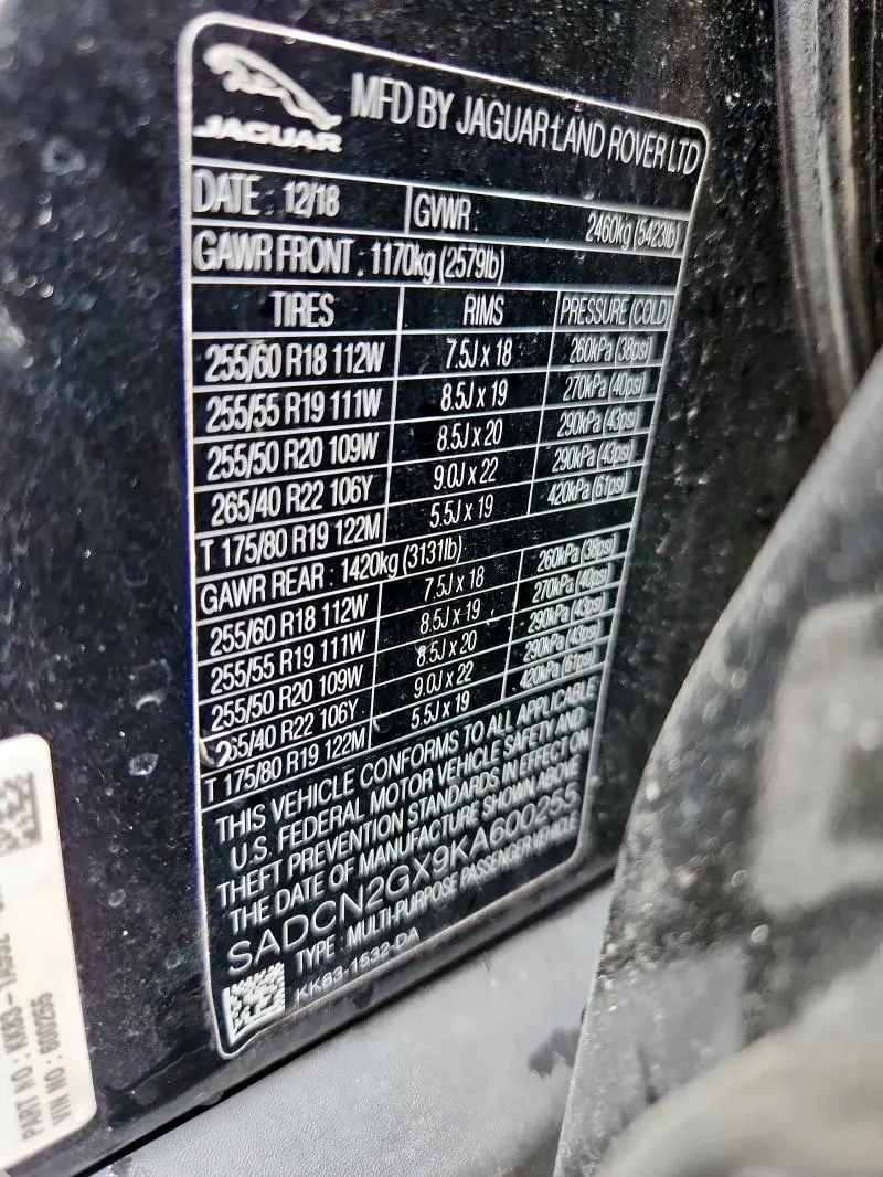 2019 JAGUAR F-PACE PORTFOLIO  