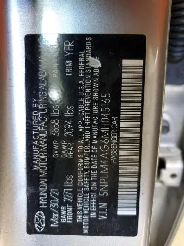 2021 HYUNDAI ELANTRA SEL  