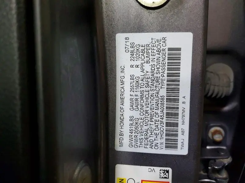 2018 HONDA ACCORD HYBRID EX  