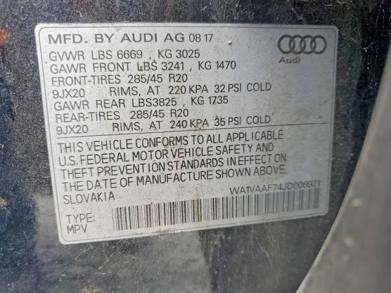 2018 AUDI Q7 PRESTIGE  