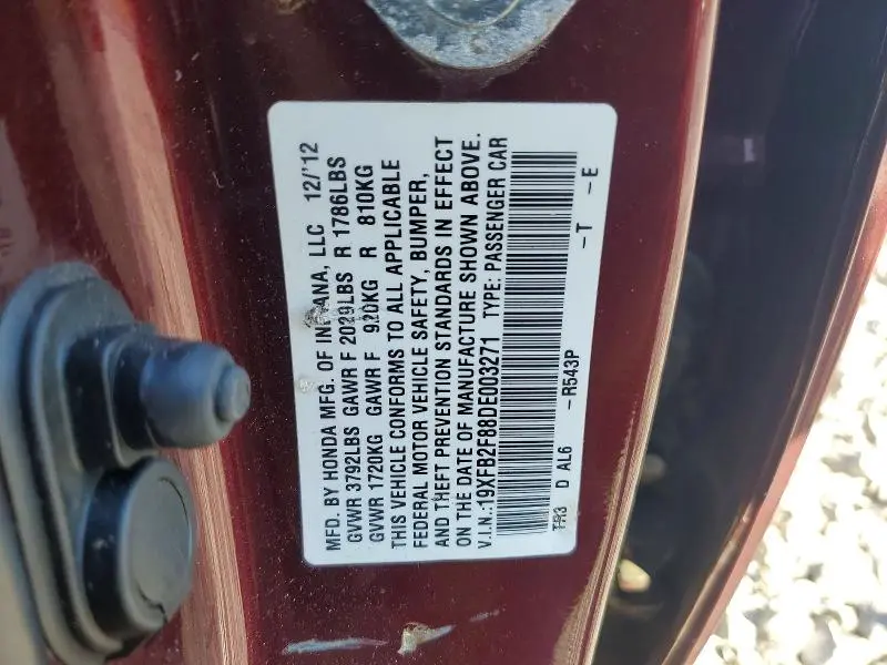 2013 HONDA CIVIC EX  