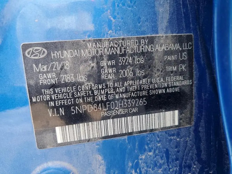 2018 HYUNDAI ELANTRA SEL  