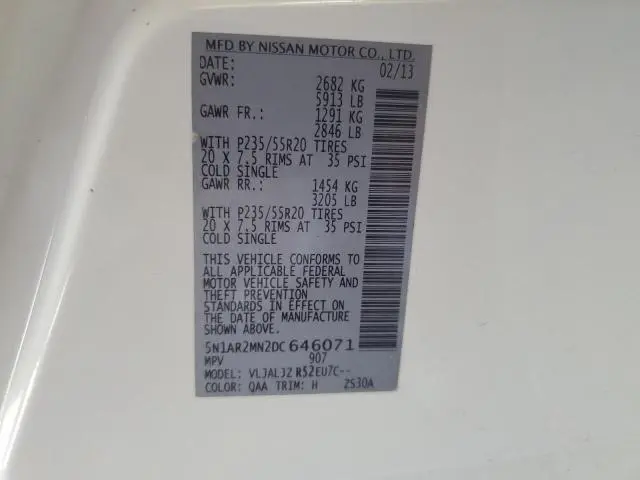 2013 NISSAN PATHFINDER S  