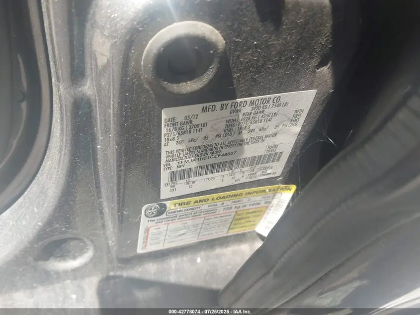 2012 FORD EXPEDITION EL XLT