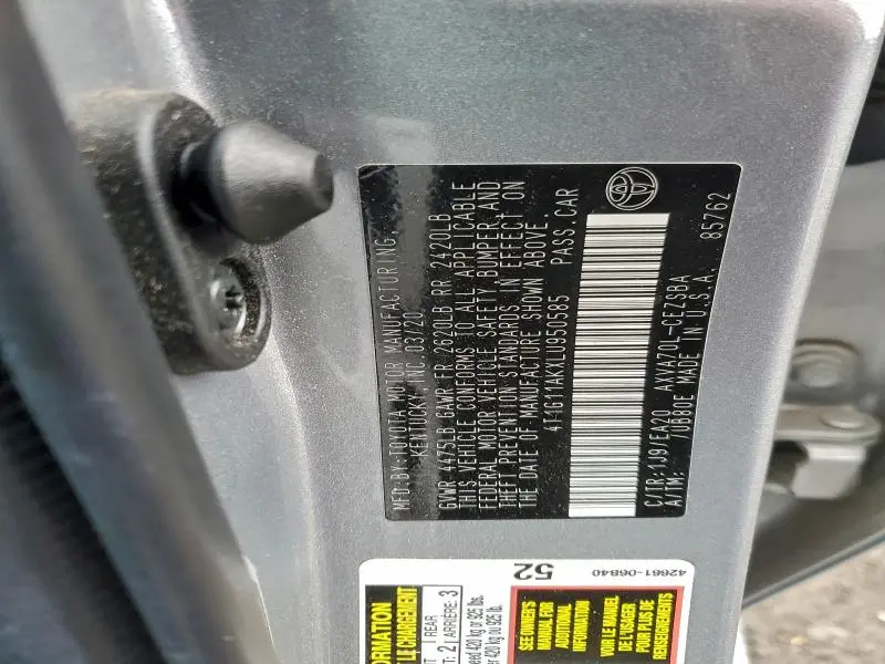 2020 TOYOTA CAMRY SE  