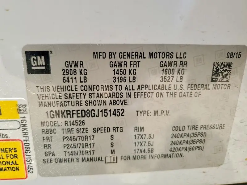 2016 CHEVROLET TRAVERSE LS  