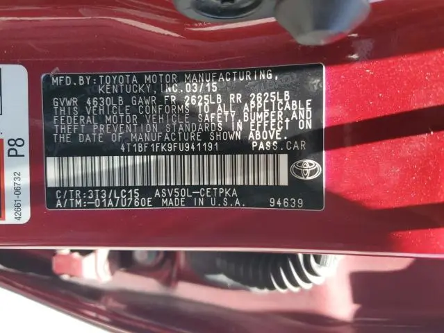 2015 TOYOTA CAMRY LE  