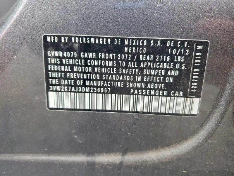 2013 VOLKSWAGEN JETTA BASE  