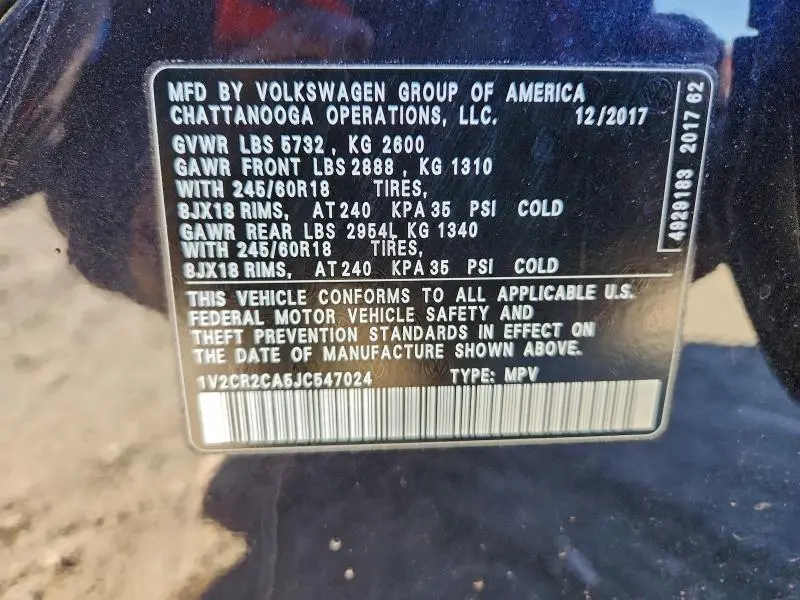 2018 VOLKSWAGEN ATLAS SE  