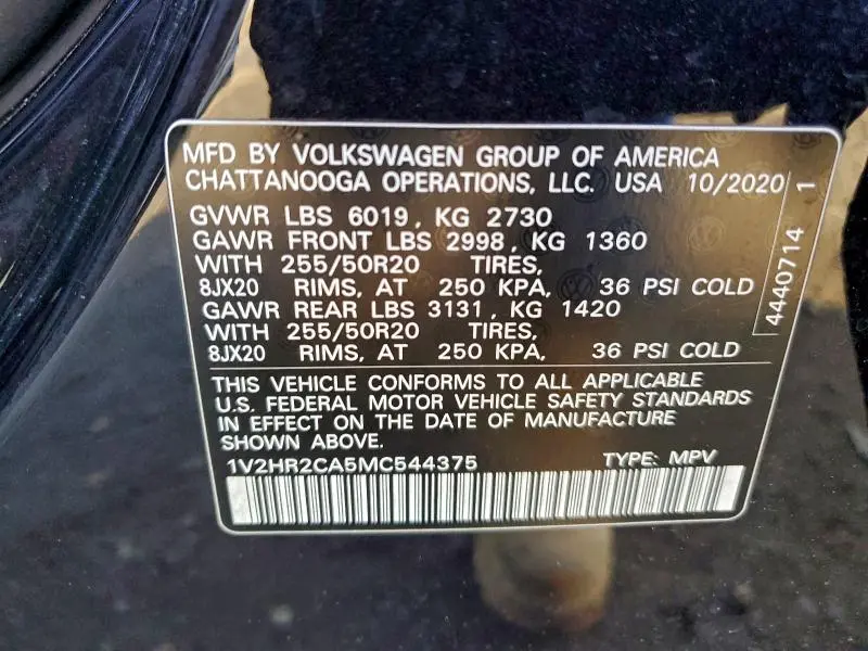 2021 VOLKSWAGEN ATLAS SE  