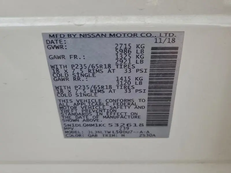 2019 INFINITI QX60 LUXE  