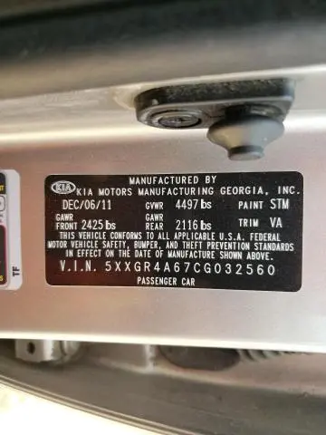 2012 KIA OPTIMA SX  
