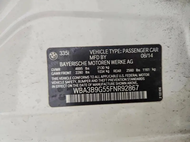 2015 BMW 335 XI  