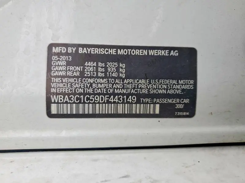 2013 BMW 328 I SULEV  