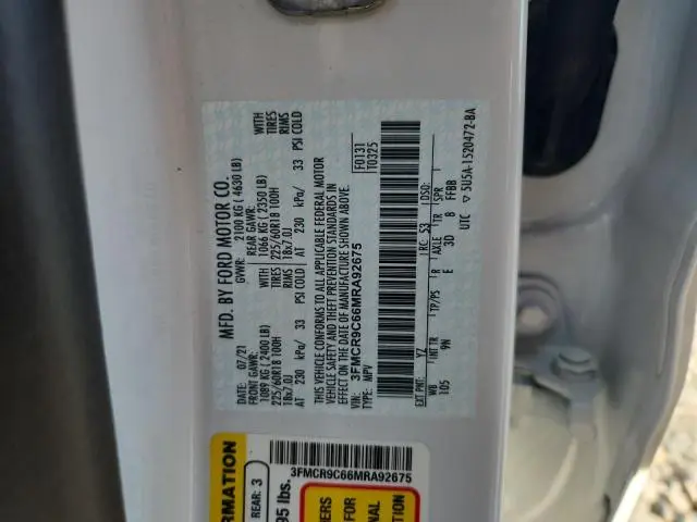 2021 FORD BRONCO SPORT OUTER BANKS  