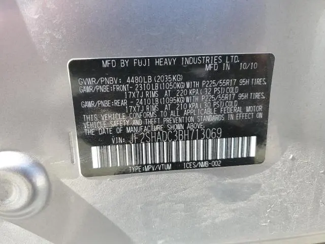 2011 SUBARU FORESTER 2.5X PREMIUM  