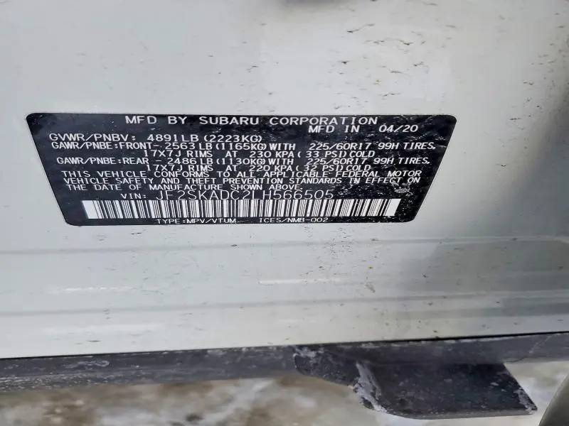 2020 SUBARU FORESTER   