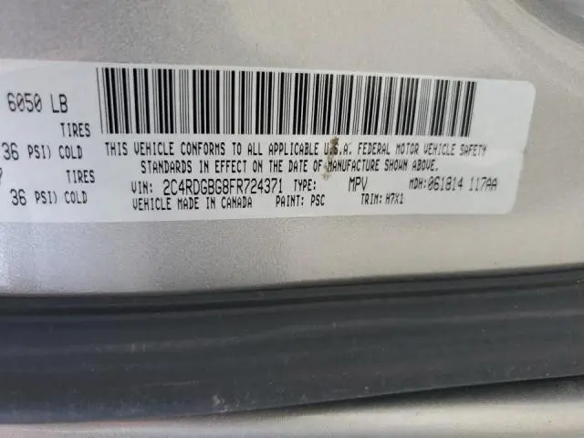 2015 DODGE GRAND CARAVAN SE  