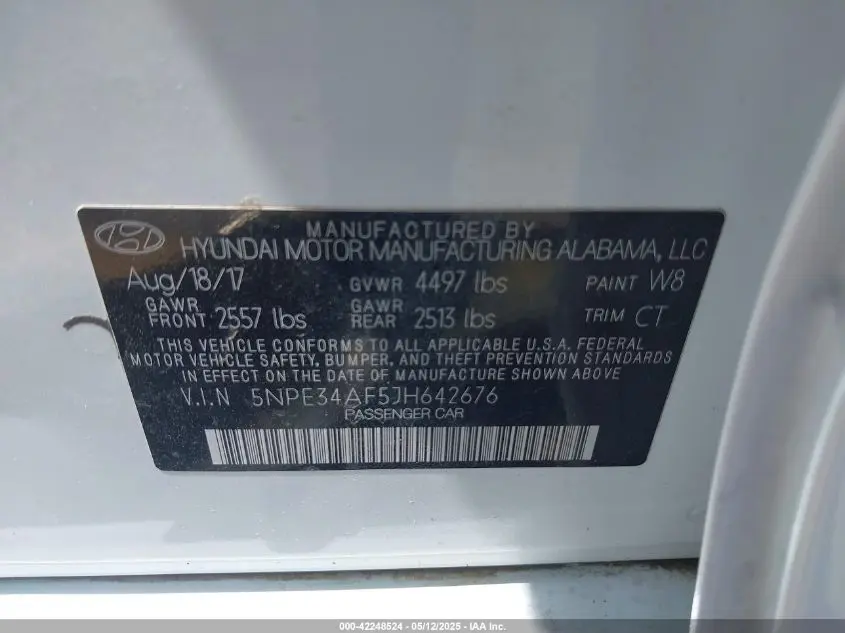 2018 HYUNDAI SONATA SEL