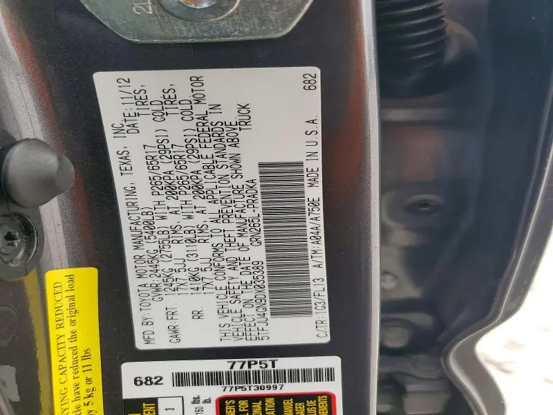 2013 TOYOTA TACOMA PRERUNNER V6  