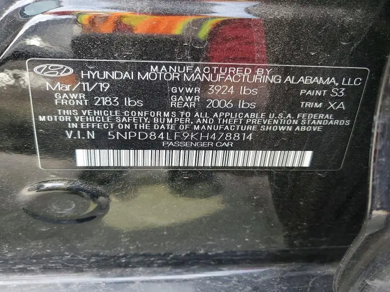 2019 HYUNDAI ELANTRA SEL  