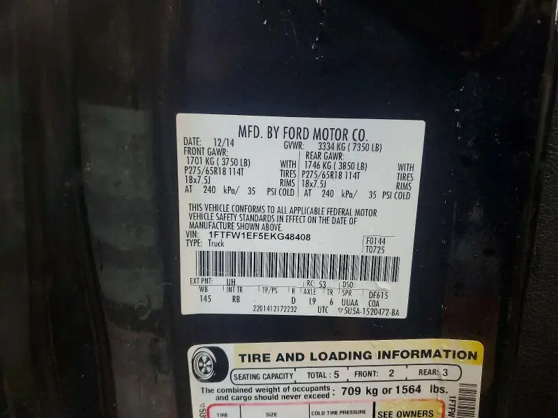 2014 FORD F150 SUPERCREW  