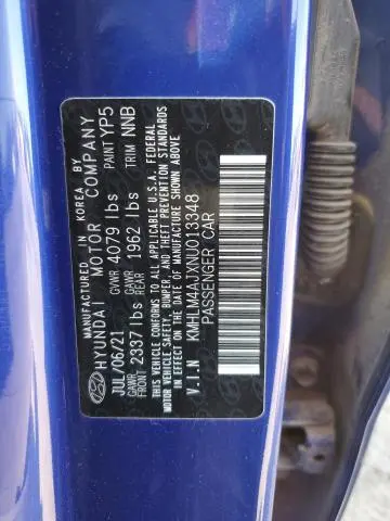 2022 HYUNDAI ELANTRA BLUE  