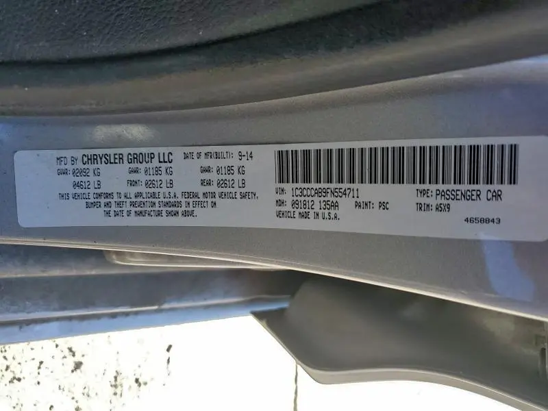 2015 CHRYSLER 200 LIMITED  