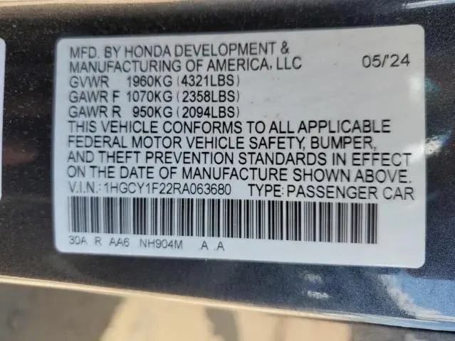 2024 HONDA ACCORD LX  