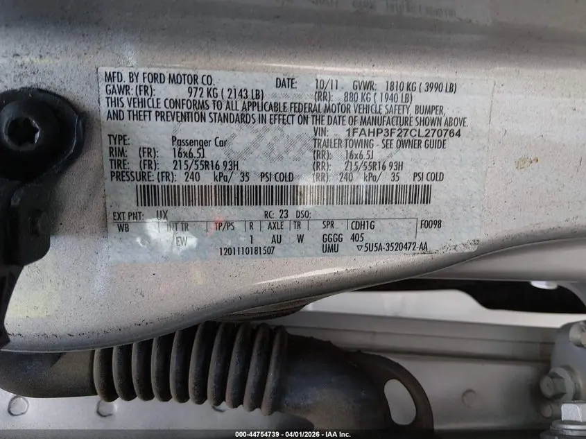 2012 FORD FOCUS SE