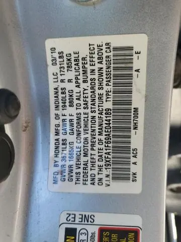 2010 HONDA CIVIC LX-S  