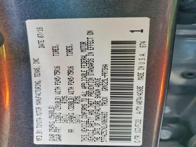 2018 TOYOTA TACOMA SR5 V6  