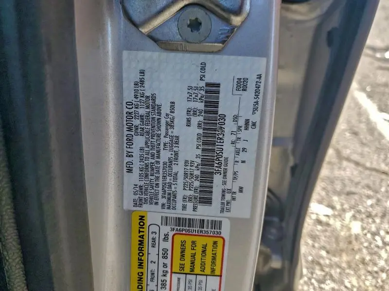 2014 FORD FUSION TITANIUM PHEV  