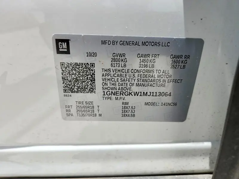 2021 CHEVROLET TRAVERSE LT  